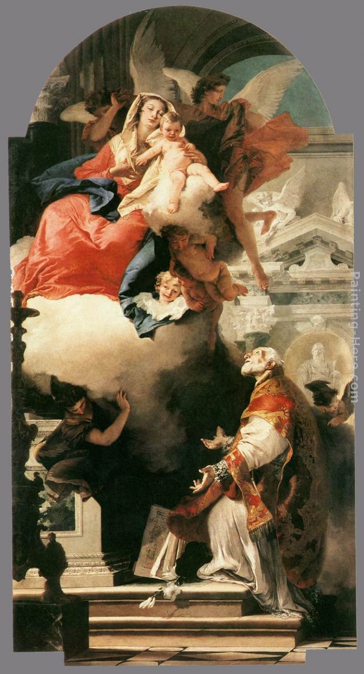 The Virgin Appearing to St Philip Neri painting - Giovanni Battista Tiepolo The Virgin Appearing to St Philip Neri art painting